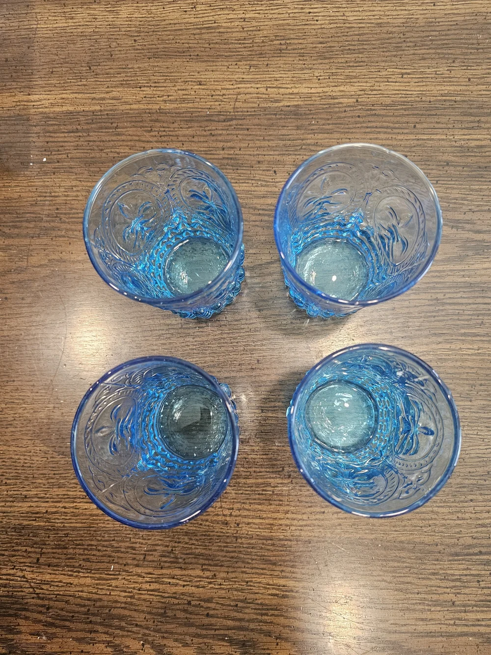 Vintage Zrike Renaissance Aqua Blue Fleur-De-Lis Drinking  Glasses – Set of 4